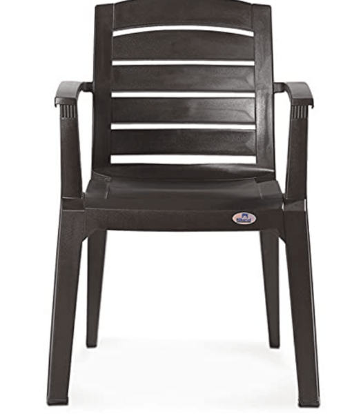 Nilkamal CHR2135 Plastic Mid Back with Arm Chair | Chairs for Home| Office - Outdoor - Garden | Dust Free |100% Polypropylene Stackable Chairs | Set of 4 | Weather Brown - Image 3